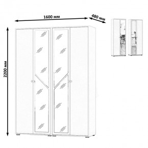 Камелия Шкаф 4-х створчатый, цвет дуб сонома, ШхГхВ 160х48х220 см., универсальная сборка, можно использовать как два отдельных шкафа в Чебаркуле - chebarkul.mebel24.online | фото 4