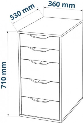 Комод Ингар белый с пятью выдвижными ящиками в Чебаркуле - chebarkul.mebel24.online | фото 3