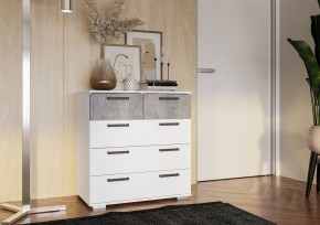 Комод Стандарт-5 NEW (белый/цемент светлый) в Чебаркуле - chebarkul.mebel24.online | фото 3