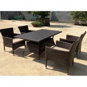 Комплект мебели из иск. ротанга AM-196B/T196 Brown 4Pcs (4+1) в Чебаркуле - chebarkul.mebel24.online | фото 3