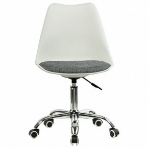 Кресло стул BRABIX "Eames MG-310 CH", хром, пластик белый, ткань серая, 532924 в Чебаркуле - chebarkul.mebel24.online | фото 1