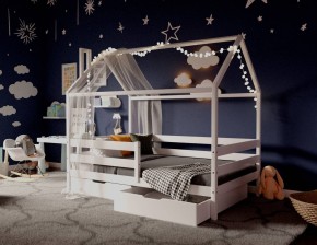 Кровать-домик 80*160 Белый в Чебаркуле - chebarkul.mebel24.online | фото