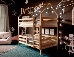 Кровать-домик двухъярусная 80*160 без покраски в Чебаркуле - chebarkul.mebel24.online | фото 3