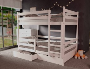 Кровать двухъярусная без крыши 80*160 Белый в Чебаркуле - chebarkul.mebel24.online | фото 1