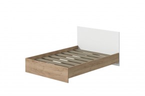 Кровать Эконом 1400 (Дуб крафт золотой/Белый текстурный) в Чебаркуле - chebarkul.mebel24.online | фото 1