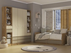 ЧЕЛСИ Color Кровать с ящиками 800 с настилом ЛДСП (Слоновая кость/Глиняный серый/Дуб крафт) в Чебаркуле - chebarkul.mebel24.online | фото 2