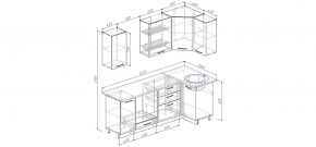Кухня угловая Антрацит 2200х1000 (Стол. 38мм) в Чебаркуле - chebarkul.mebel24.online | фото 2