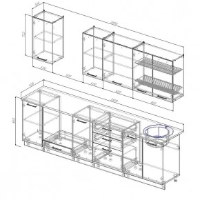 Кухонный гарнитур Бланка 2800 (Стол. 26мм) в Чебаркуле - chebarkul.mebel24.online | фото 2