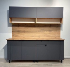 Кухонный гарнитур «Монако» 2.0 м Серия 2 МДФ с фрезеровкой (Дуб Золотой/Графит) в Чебаркуле - chebarkul.mebel24.online | фото 3