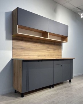 Кухонный гарнитур «Монако» 2.0 м Серия 2 МДФ с фрезеровкой (Дуб Золотой/Графит) в Чебаркуле - chebarkul.mebel24.online | фото 4