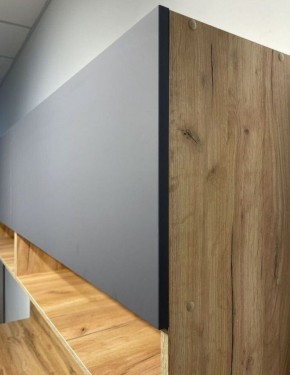 Кухонный гарнитур «Монако» 2.0 м Серия 2 МДФ с фрезеровкой (Дуб Золотой/Графит) в Чебаркуле - chebarkul.mebel24.online | фото 6