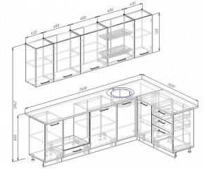 Кухонный гарнитур угловой Графика 2600х1600 (Стол. 38мм) в Чебаркуле - chebarkul.mebel24.online | фото 2