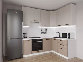 Кухонный гарнитур угловой Каппучино 2200*1600 h 950 (Стол. 38мм) в Чебаркуле - chebarkul.mebel24.online | фото