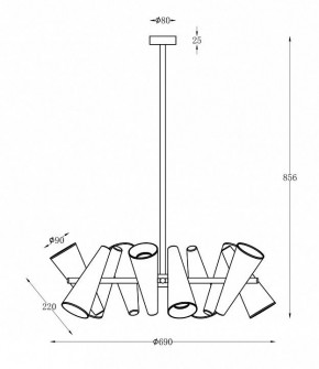 Люстра на штанге Maytoni Giro MOD095PL-10BS в Чебаркуле - chebarkul.mebel24.online | фото 2