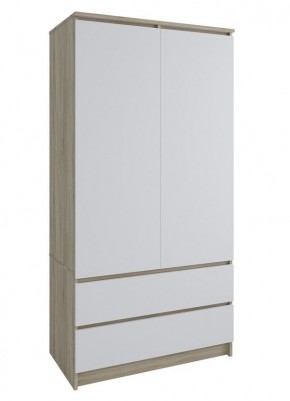 МОРИ МШ 900.1 Шкаф с 2-мя дв. и 2-мя ящ. (Дуб Сонома/Белый) в Чебаркуле - chebarkul.mebel24.online | фото 1