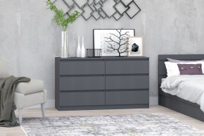МС "Хилтон" Комод №5 1400 (6 ящ.) графит в Чебаркуле - chebarkul.mebel24.online | фото