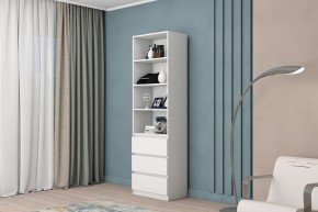 МС "Хилтон" Стеллаж (Белый текстурный) в Чебаркуле - chebarkul.mebel24.online | фото