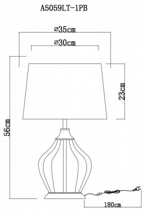 Настольная лампа декоративная Arte Lamp Baymont A5059LT-1PB в Чебаркуле - chebarkul.mebel24.online | фото 3