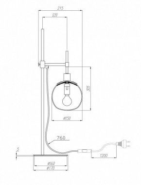 Настольная лампа декоративная Maytoni Erich MOD221-TL-01-N в Чебаркуле - chebarkul.mebel24.online | фото 3