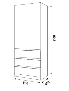 ПАРУС Шкаф 2-х ств. 800 в Чебаркуле - chebarkul.mebel24.online | фото 3