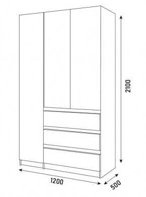 ПАРУС Шкаф 3-х ств. 1200 в Чебаркуле - chebarkul.mebel24.online | фото 3