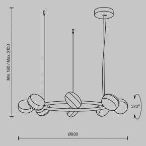 Подвесная люстра Maytoni Mind MOD299PL-L80BC3K в Чебаркуле - chebarkul.mebel24.online | фото 4