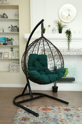 Подвесное кресло Бароло (коричневый/зеленый) в Чебаркуле - chebarkul.mebel24.online | фото