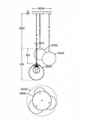 Подвесной светильник Maytoni Basic form MOD521PL-03G в Чебаркуле - chebarkul.mebel24.online | фото 3