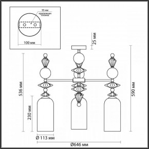 Потолочная люстра Odeon Light Bizet 4855/3C в Чебаркуле - chebarkul.mebel24.online | фото 3