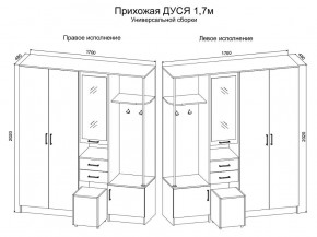 Прихожая Дуся 1.7 УНИ (Дуб Бунратти/Цемент) в Чебаркуле - chebarkul.mebel24.online | фото 2