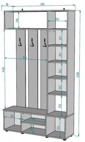 Прихожая с зеркалом V19_M в Чебаркуле - chebarkul.mebel24.online | фото 2