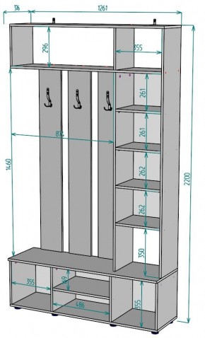 Прихожая с зеркалом V20_M в Чебаркуле - chebarkul.mebel24.online | фото 2