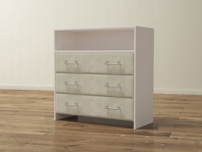 PROxSON Комод Varna (ЛДСП Белая+ткань Белый/Savana Milk (молочный)) 90x40 в Чебаркуле - chebarkul.mebel24.online | фото 1