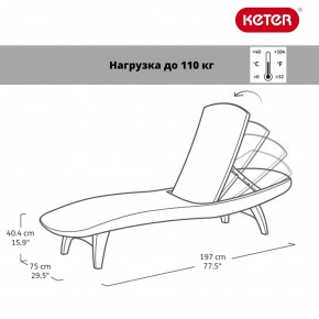 Шезлонг Пацифик (Pacific) графит в Чебаркуле - chebarkul.mebel24.online | фото 2