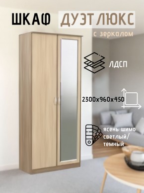 Шкаф 2-х створчатый Дуэт Люкс с зеркалом в Чебаркуле - chebarkul.mebel24.online | фото 4