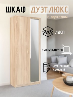 Шкаф 2-х створчатый Дуэт Люкс с зеркалом в Чебаркуле - chebarkul.mebel24.online | фото 7