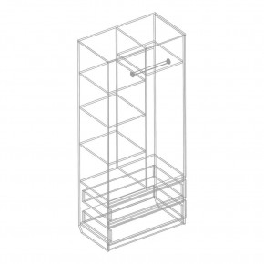 Шкаф 2-ств. с 2 ящиками "Бьянко" в Чебаркуле - chebarkul.mebel24.online | фото 5