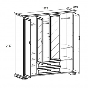 Шкаф 4D2S Z , MONAKO, цвет Сосна винтаж в Чебаркуле - chebarkul.mebel24.online | фото 1