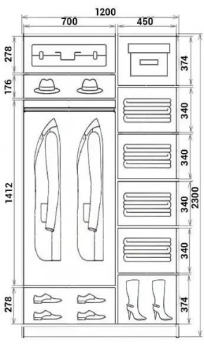Шкаф-купе ХИТ 23-12-11 (620) в Чебаркуле - chebarkul.mebel24.online | фото 2