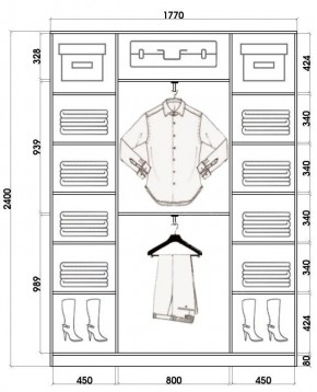 Шкаф-купе ХИТ 24-4-18/2-888 (420) в Чебаркуле - chebarkul.mebel24.online | фото 3