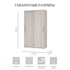 Шкаф-купе ШКК-11 (ясень белый) в Чебаркуле - chebarkul.mebel24.online | фото 7