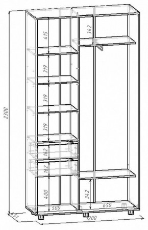 Шкаф-купе Удачный 1200x450x2300 в Чебаркуле - chebarkul.mebel24.online | фото 3