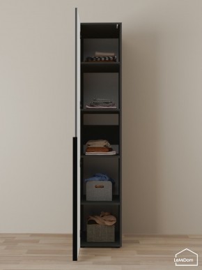 Шкаф Linnea MHR-1-2 2050х400х510 (Графит-М 11.1.25) в Чебаркуле - chebarkul.mebel24.online | фото 4