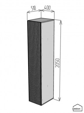 Шкаф Linnea MHR-1 2050х400х510 (Белый-М 11.1.1) в Чебаркуле - chebarkul.mebel24.online | фото 2