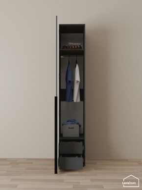 Шкаф Linnea MHR-1-3 2050х400х510 (Графит-М 11.1.25) в Чебаркуле - chebarkul.mebel24.online | фото 3