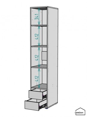 Шкаф Linnea MHR-1-4 2050х400х510 (ДВ-М 11.1.25) в Чебаркуле - chebarkul.mebel24.online | фото 3