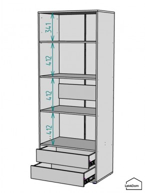 Шкаф Linnea MHR-2-4 2050х800х510 (Графит-М 11.1.25) в Чебаркуле - chebarkul.mebel24.online | фото 3