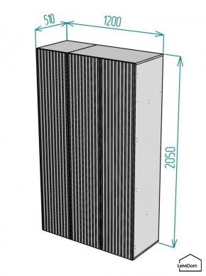 Шкаф Linnea MHR-3-2 2050х1200х510 (Белый-М 11.1.1) в Чебаркуле - chebarkul.mebel24.online | фото 2