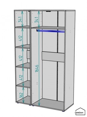 Шкаф Linnea MHR-3PO-1 2050х1200х510 (Белый-М 11.1.1) в Чебаркуле - chebarkul.mebel24.online | фото 3