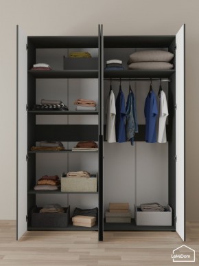 Шкаф Linnea MHR-4-1 2050х1600х510 (Графит-М 11.1.25) в Чебаркуле - chebarkul.mebel24.online | фото 4